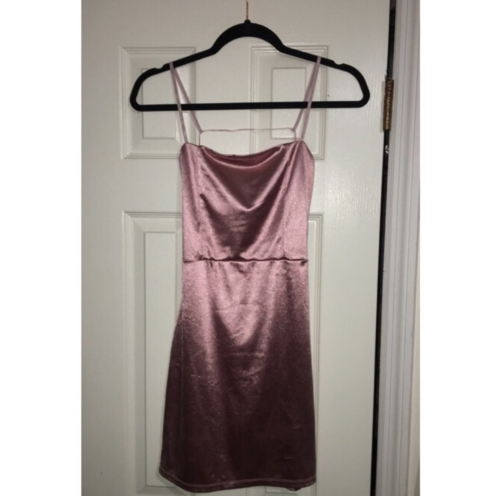 Short Backless Pink Satin Dress
